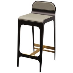 Bardot Stool in Slate and Brass by Gabriel Scott