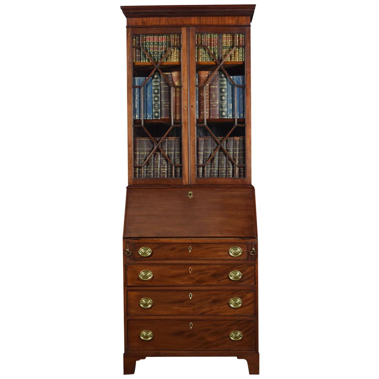 Mahogany Bureau Bookcase off Small Proportions