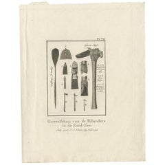 Antique Print depicting various Tools by Cook, 1803