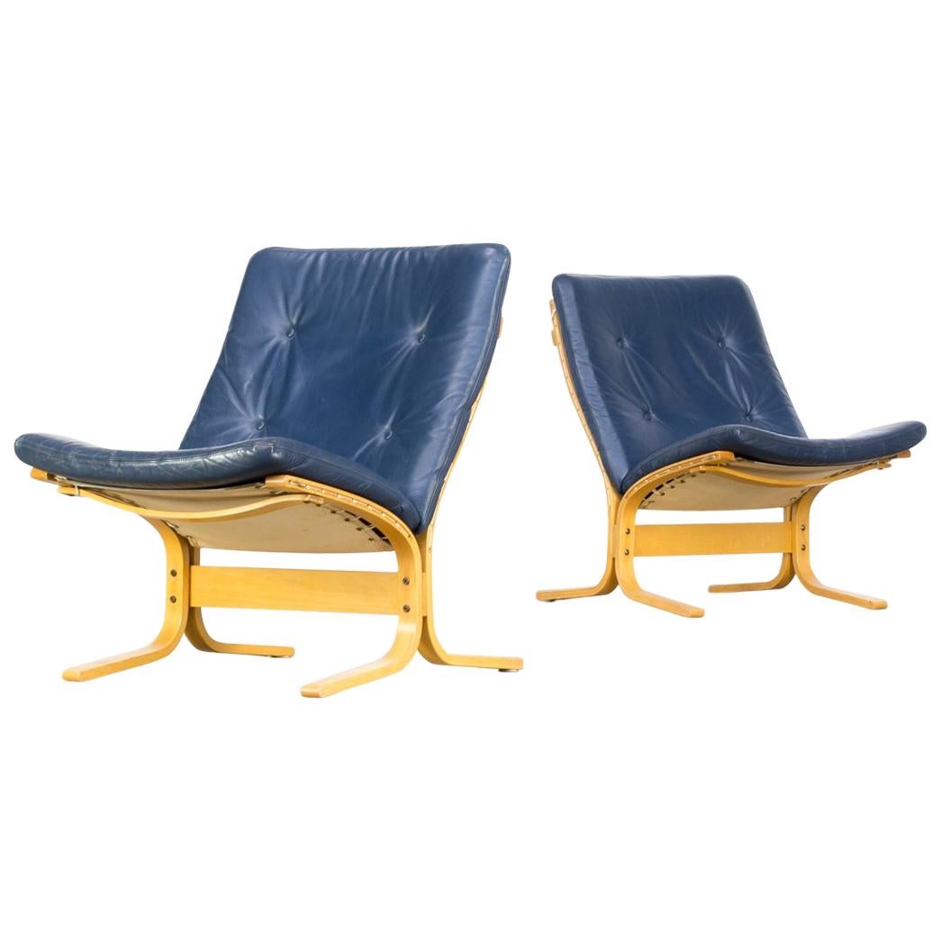 1970s Ingmar Relling ‘Siesta’ Fauteuil for Westnofa Set of 2 and Ottoman For Sale