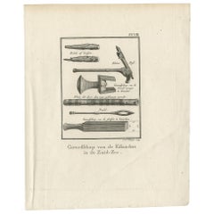 Impression ancienne représentant différents outils II par Cook, 1803