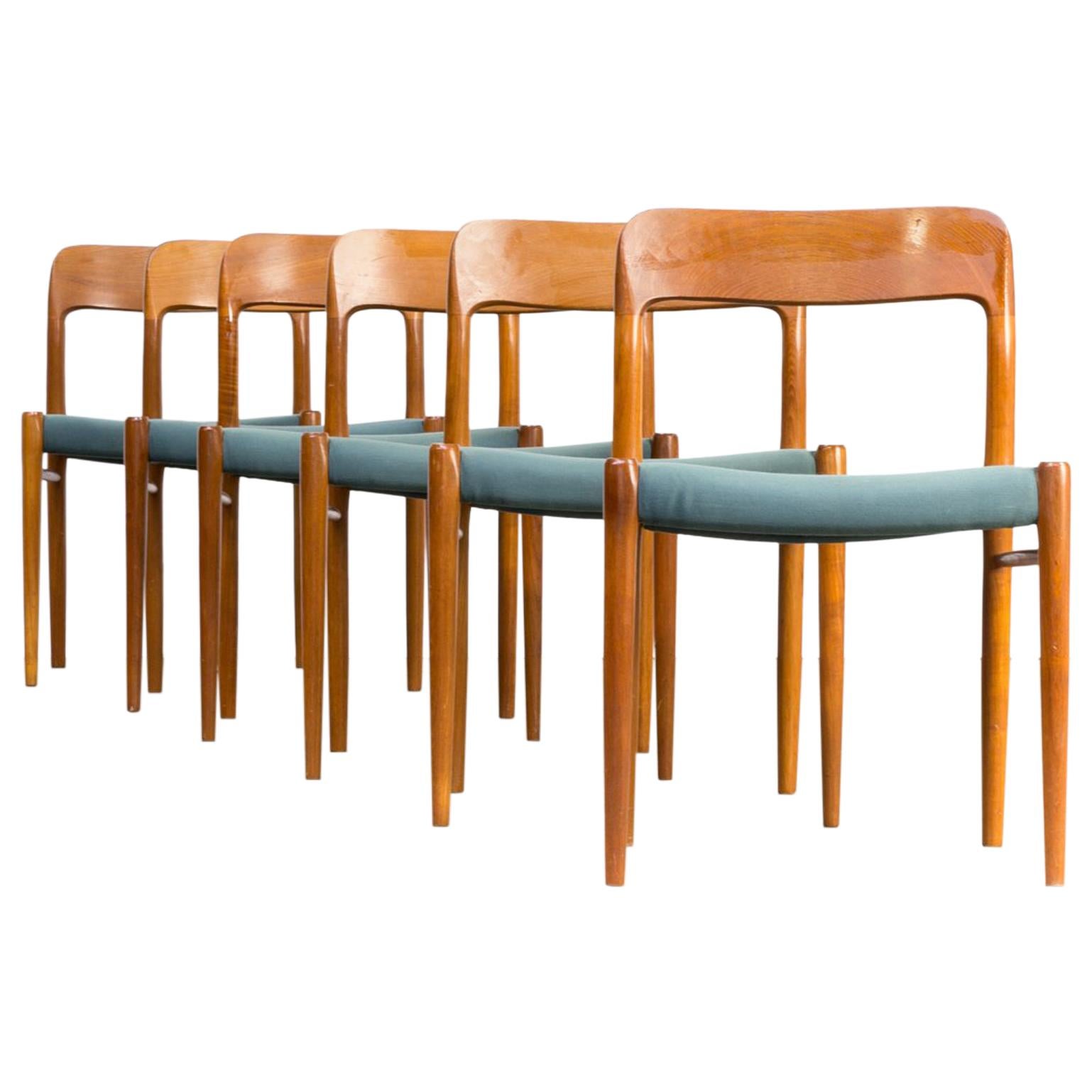 1960s Niels O. Møller Model 75 Dining Chairs for J.L. Møller Set of 6 For Sale