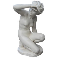 Femme nue à Bisquit Art Déco 1930 Fabrication allemande Carl Werner Artiste Blanc