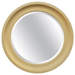 Sergio Mazza Specchio rotondo Alluminio dorato Design italiano anni '60 Satinato