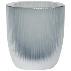 Yali Murano Hand Blown and Engraved Large Kasa Container Grey
