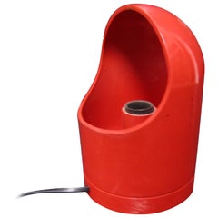 Red table lamp produced in Italy in the Mid-century