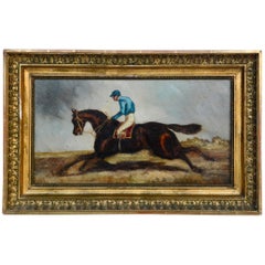 Antique Rider on Horseback, Dated 1854