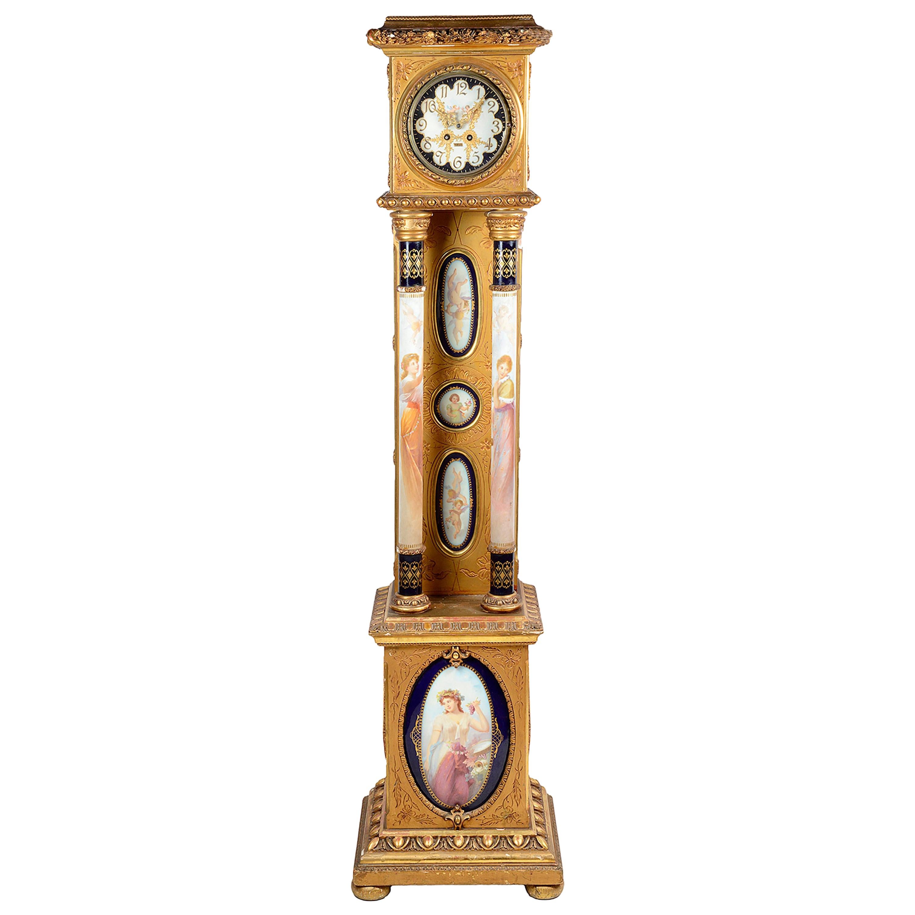 19th Century Sevres Style Long Case Clock