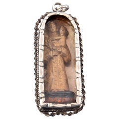 Reliquary Pendant, Silver, Glass, Wood, 17th Century