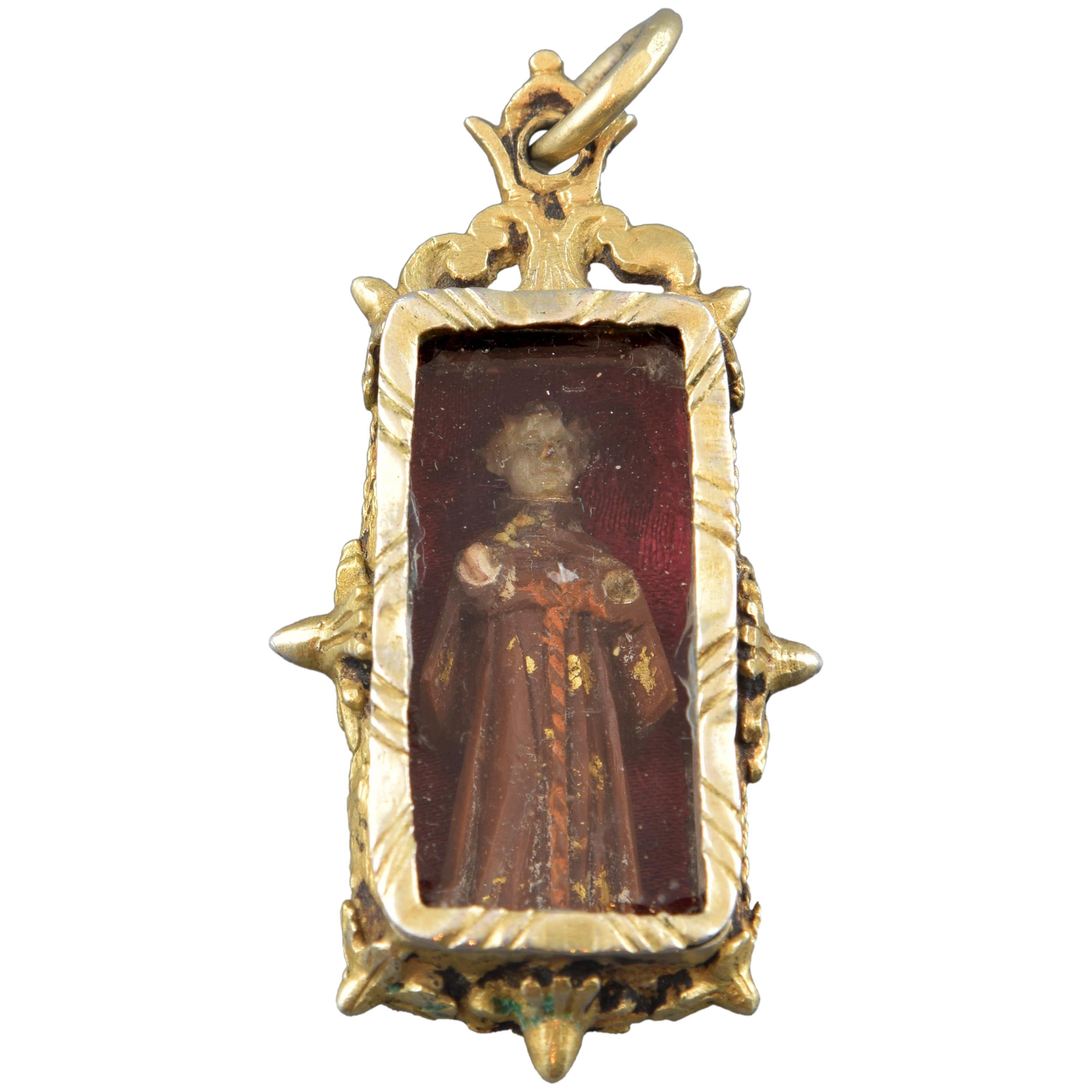 Devotional Pendant, Silver, Glass, Bone, 17th Century