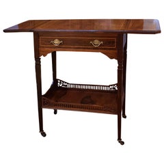 Edwardian Rosewood and Inlaid Tea Trolley Table