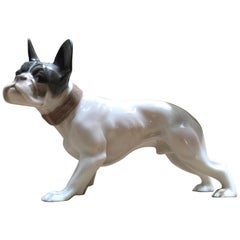 Antique 1920s French Bulldog Figurine by Rosenthal Selb Bavaria Germany, Art Deco