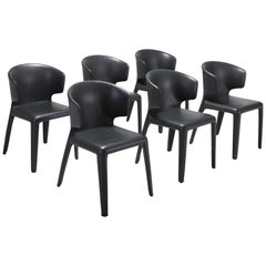 Cassina 367 Hola Chairs by Hannes Wettstein Full Leather Version