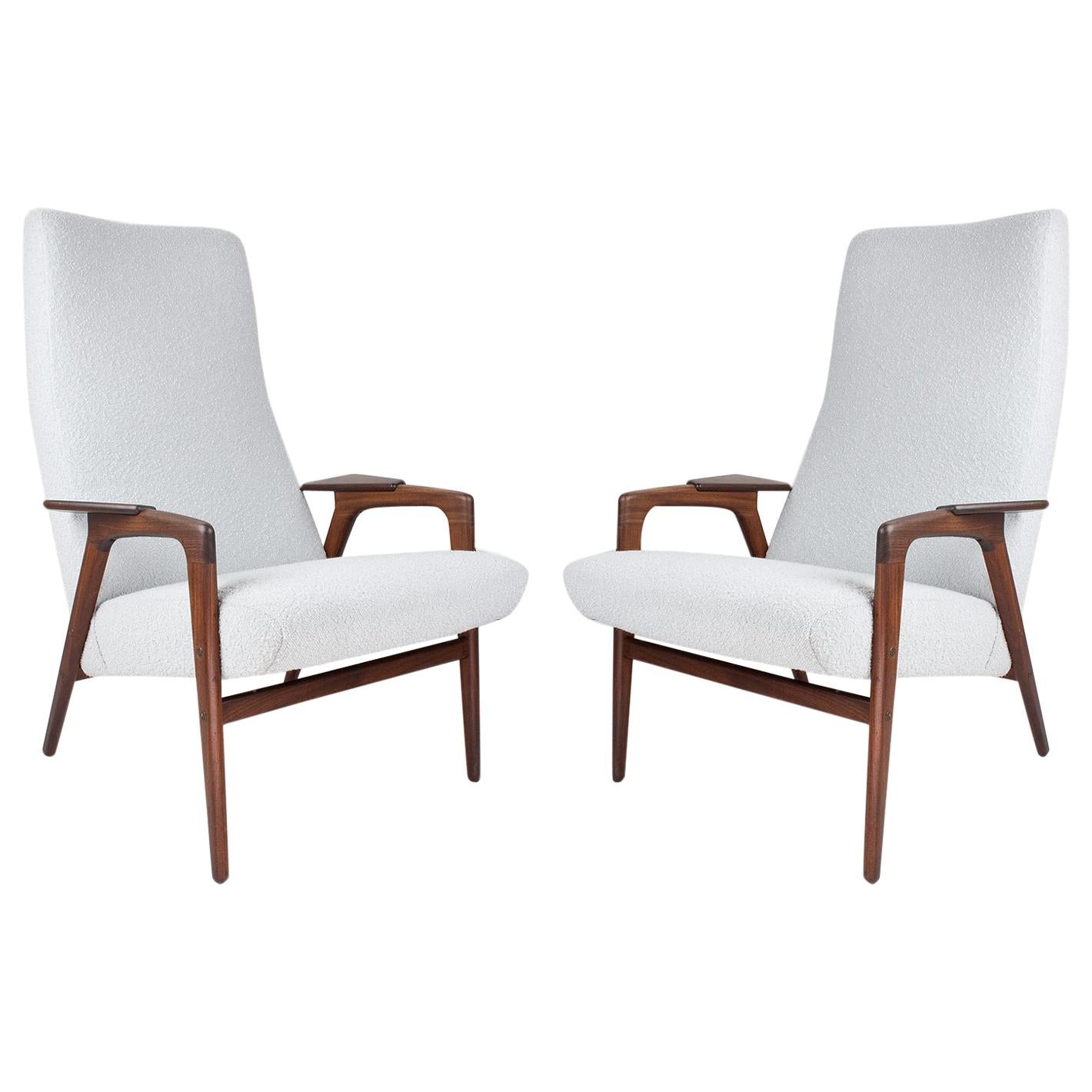 Scandinavian Modern Pair of Lounge Chairs in Teak by Yngve Ekström Ruster, 1960s