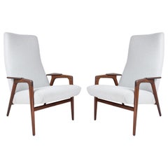 Scandinavian Modern Pair of Lounge Chairs in Teak by Yngve Ekström Ruster, 1960s