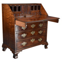 Mahogany Bureau Supported on Ogee Feet of Fine Patina with Superb Interior