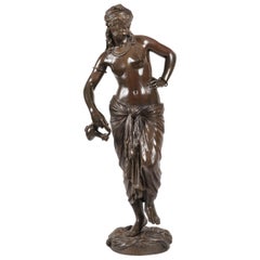 « Odalisque » du baron Charles Arthur Bourgeois, sculpture en bronze du XIXe siècle
