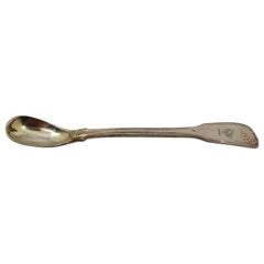 Antique Solid Silver Crested Mustard Spoon by William Chawner London 1824