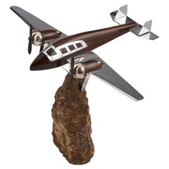 Used French Art Deco Macassar Wood Model of an Aircraft Circa 1940