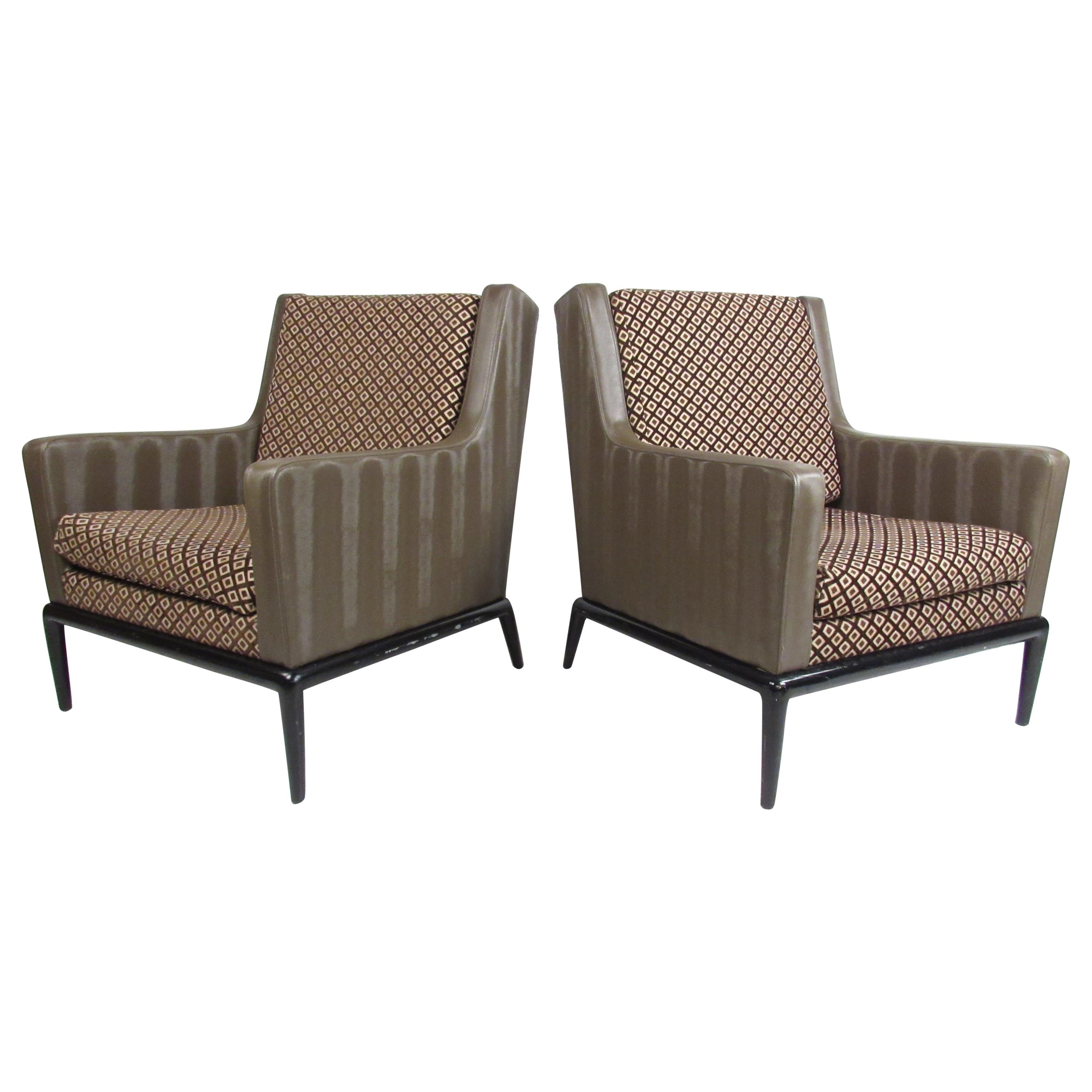 Pair of Mid-Century Robsjohn Gibbings Style Lounge Chairs For Sale