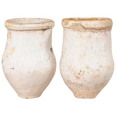 Spanish pair of 19th Century Clay Vessels, Approximately 21" Tall 