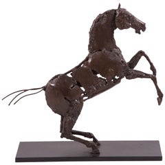 Cheval Cabré - 'Prancing Horse' sculpture in Patinated iron by Patrice Mesnier