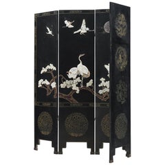 Japonism Room Divider with Cranes and Blossom, 1960s