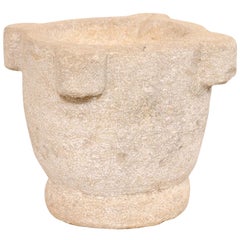 Spanish 18th Century Carved Stone Mortar