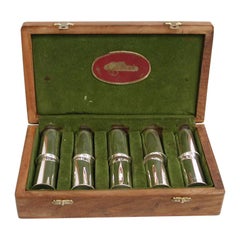 Set of 10 Silver Plated Cartridge Shell Drinking Tots and Butt Markers, 1970