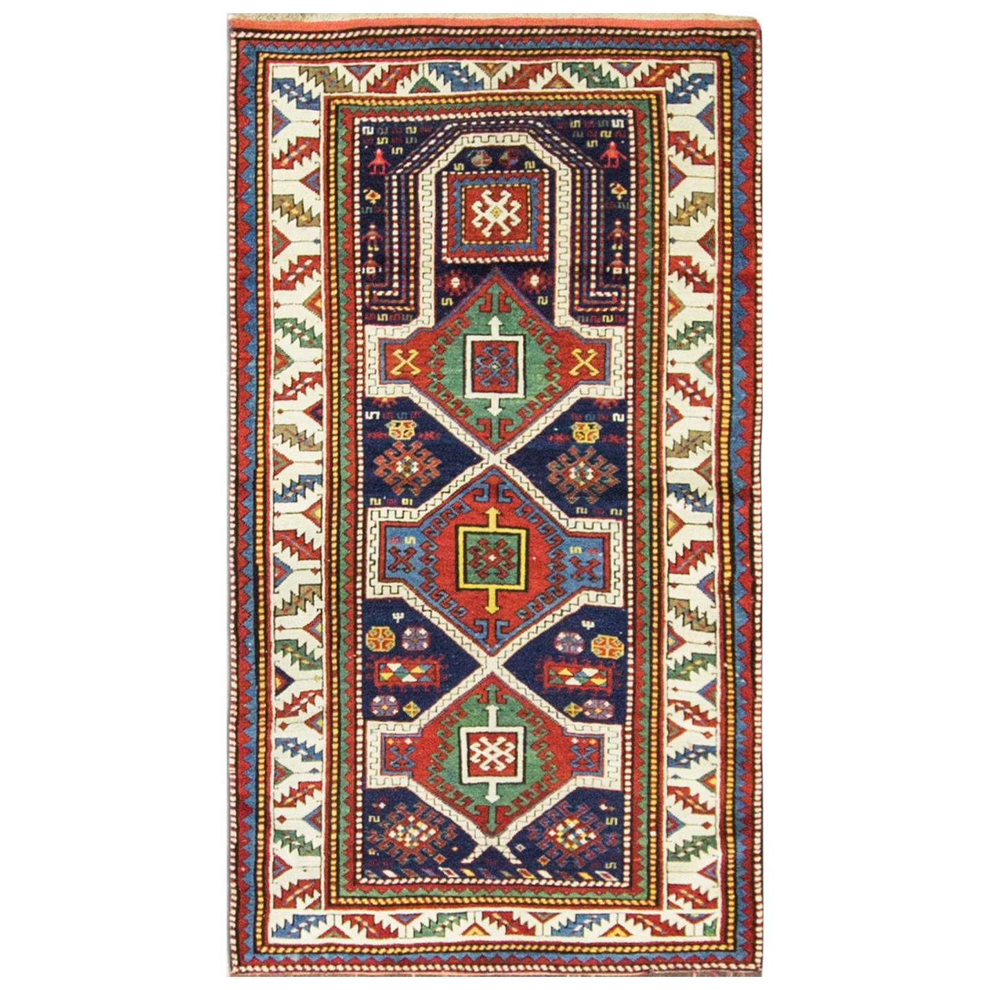  Antique Kazak Rug, Caucuses For Sale