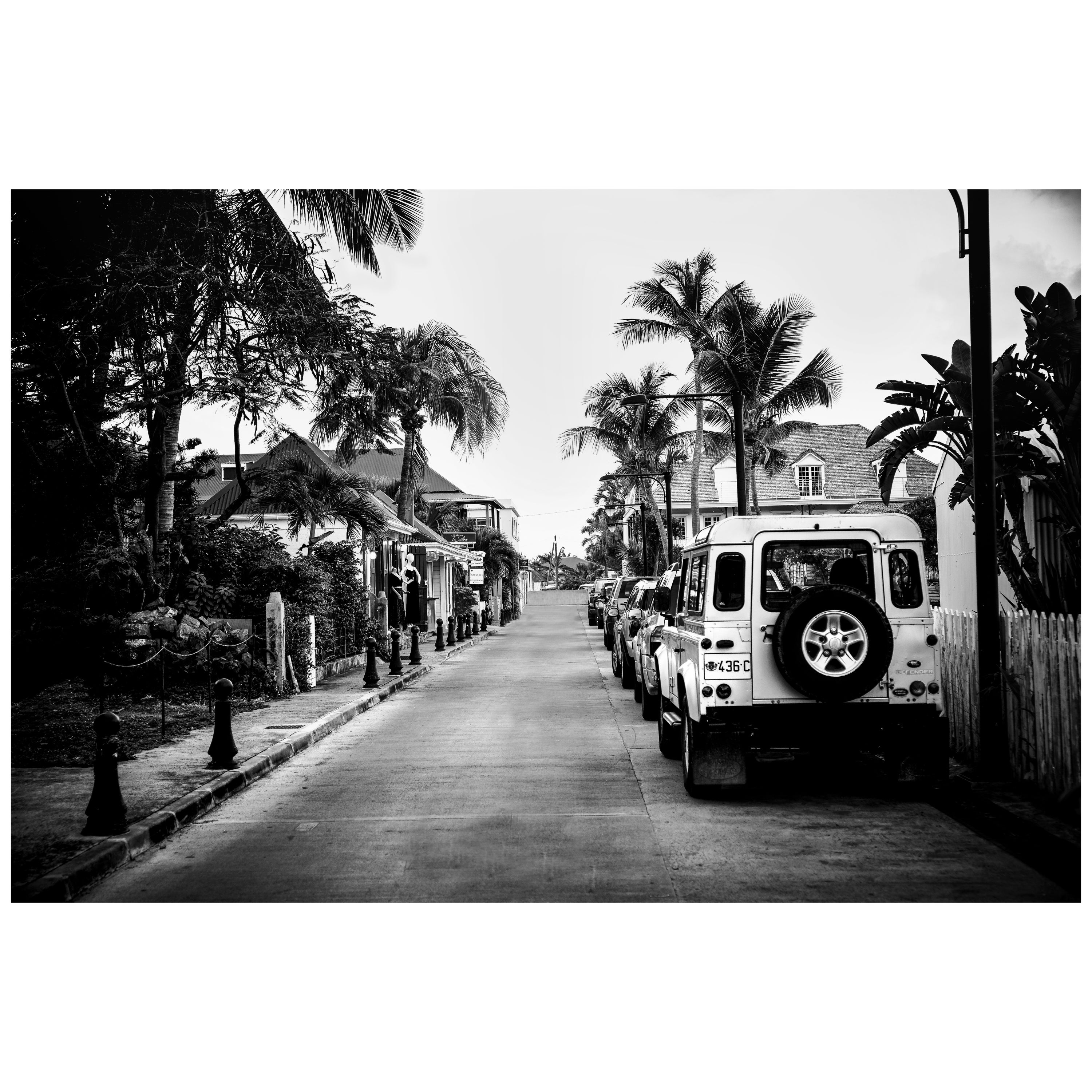 Land rover defender black and white photography st barth for sale at 1stdibs