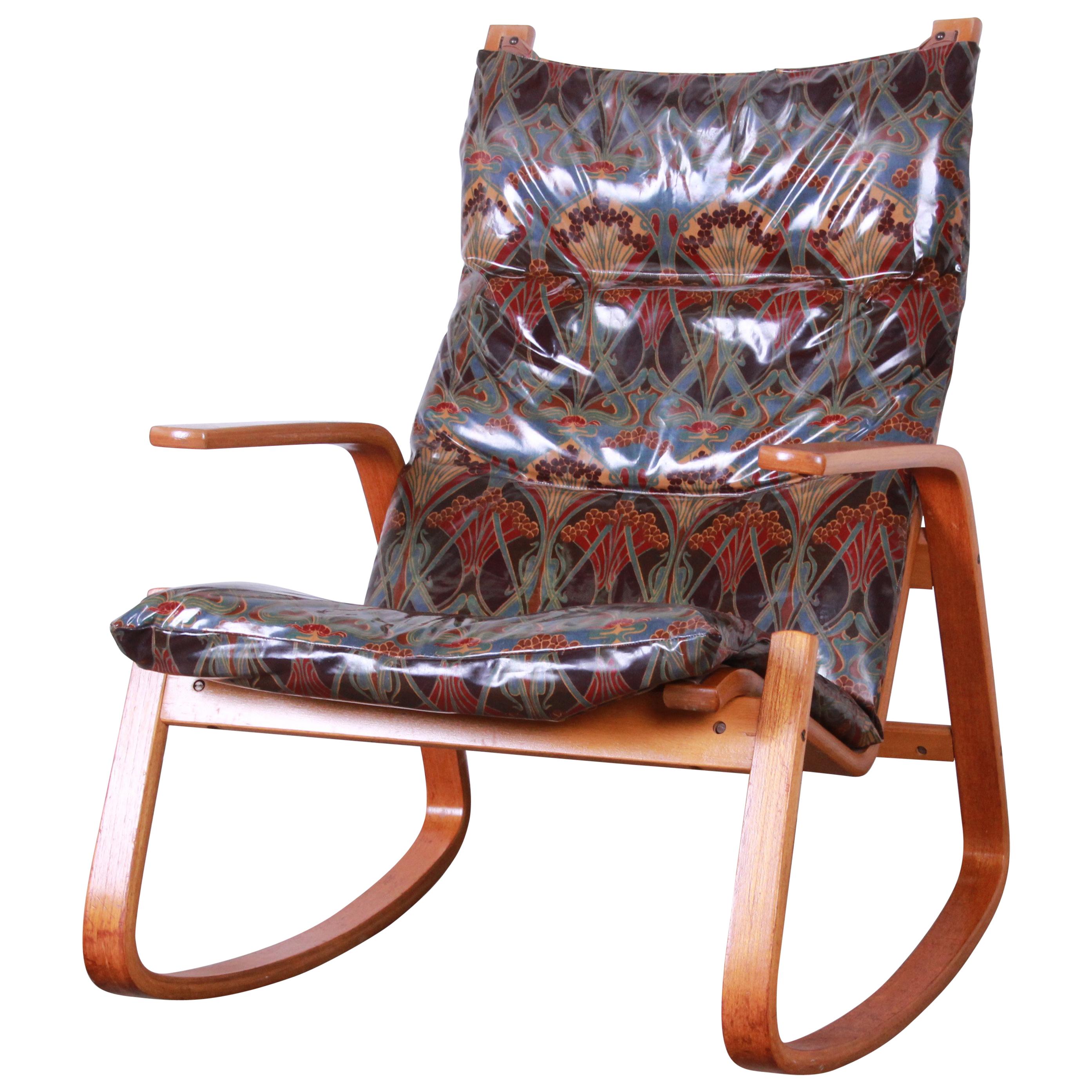 Ingmar Relling for Westnofa Scandinavian Modern Bentwood Teak Rocking Chair