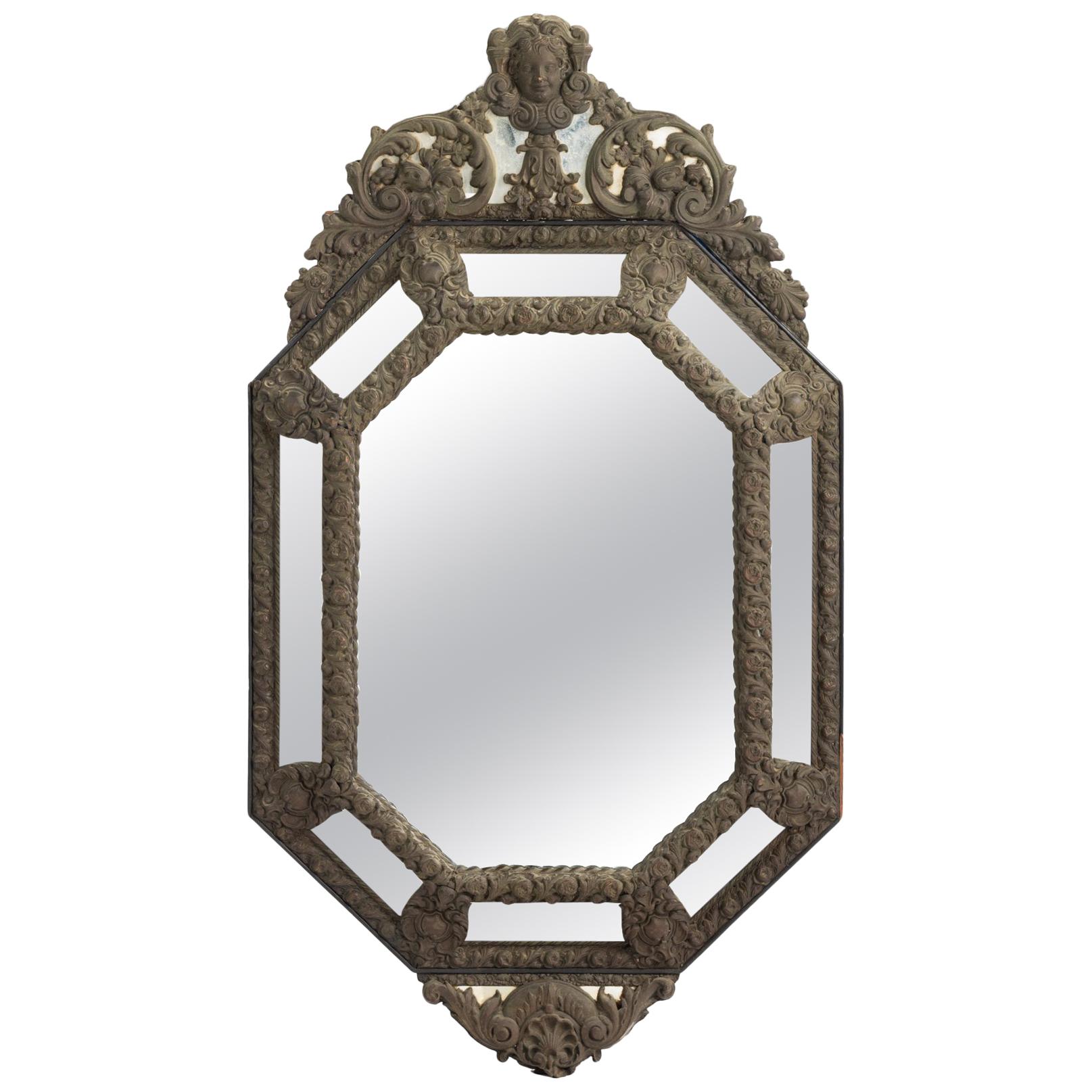 Hammered Bronze Mirror, Italy, circa 1870
