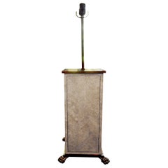 French Maison Baguès Style Bronze and Marble Lamp with Paw Feet
