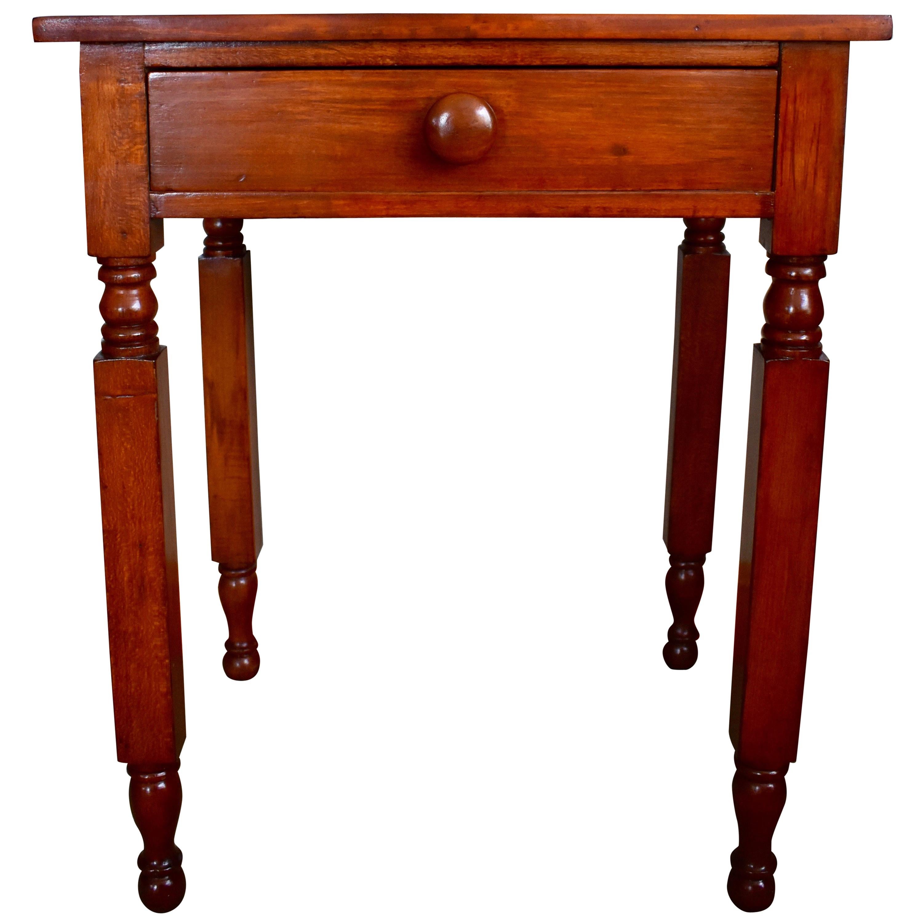 Empire One Drawer Stand in Cherry and Pine, circa 1820 Upstate, NY For Sale