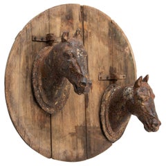 Antique Cast Iron Horse Stable Sign, France, circa 1800