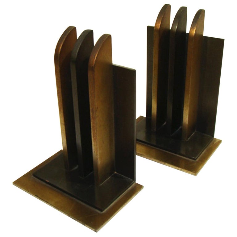 Walter Von Nessen Chase Art Deco Bookends For Sale at 1stDibs