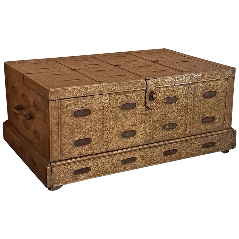 19th Century Gild Copper Box Nepal For Sale at 1stDibs