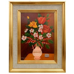 Lawrence Lebduska Floral Still Life Painting, 1932