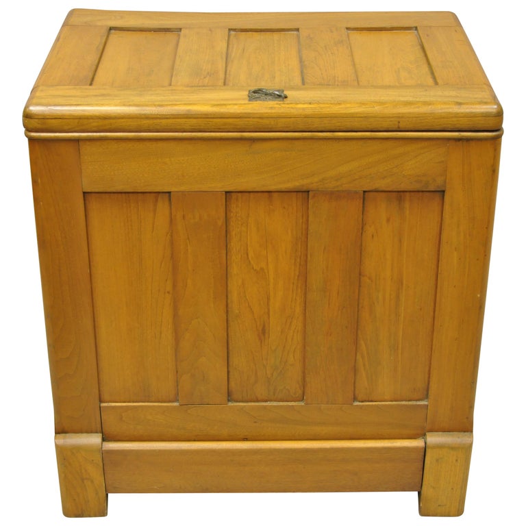 Antique Gibson Refrigerator Co. Small Oak Icebox Ice Chest For Sale at