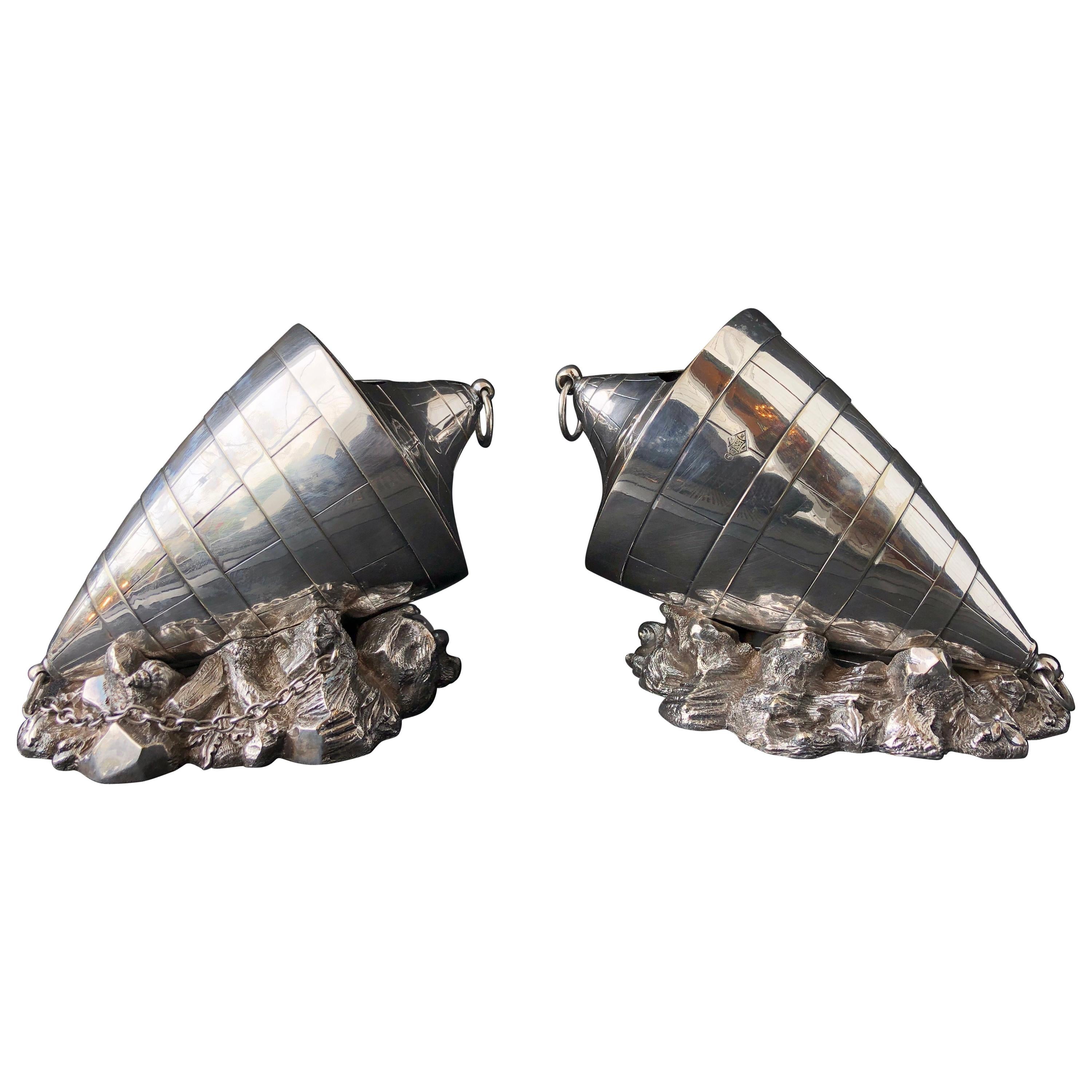 Pair of Victorian Sheffield Silverplate Spoon Warmers by Atkin Brothers, Buoy For Sale