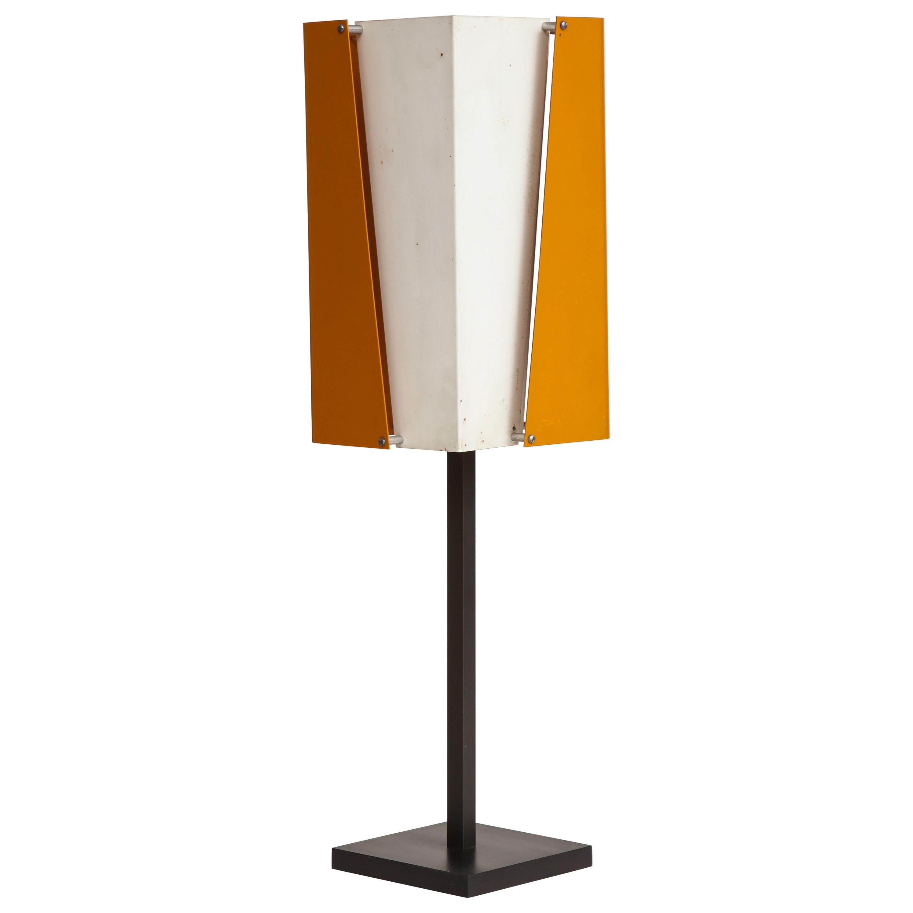 Orange and White 1960s Lyfa Metal Table Lamp