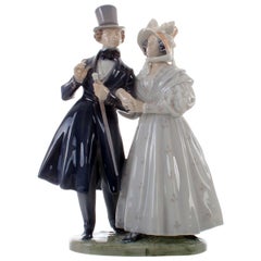 Vintage Royal Copenhagen Figurine, Evening Stroll at Tivoli Gardens, Danish Porcelain