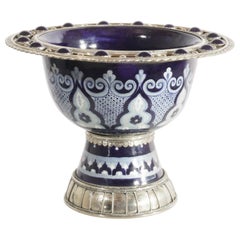 Ceramic and White Metal 'Alpaca' Bowl Centrepiece