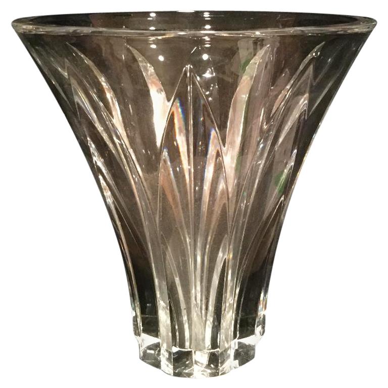 French Heavy Cut Crystal Vase by Baccarat in the Brigitte Pattern