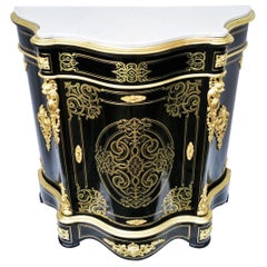 Napoleon III Curved Unique Cabinet in Boulle Marquetry, France, 19th Century