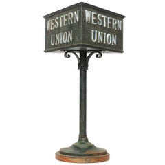 Vintage Rustic Western Union Countertop Lamp