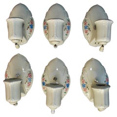 Beautiful Set of Six Porcelain Sconces