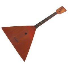 Vintage Handmade Russian Balalaika Instrument Sculptural Object