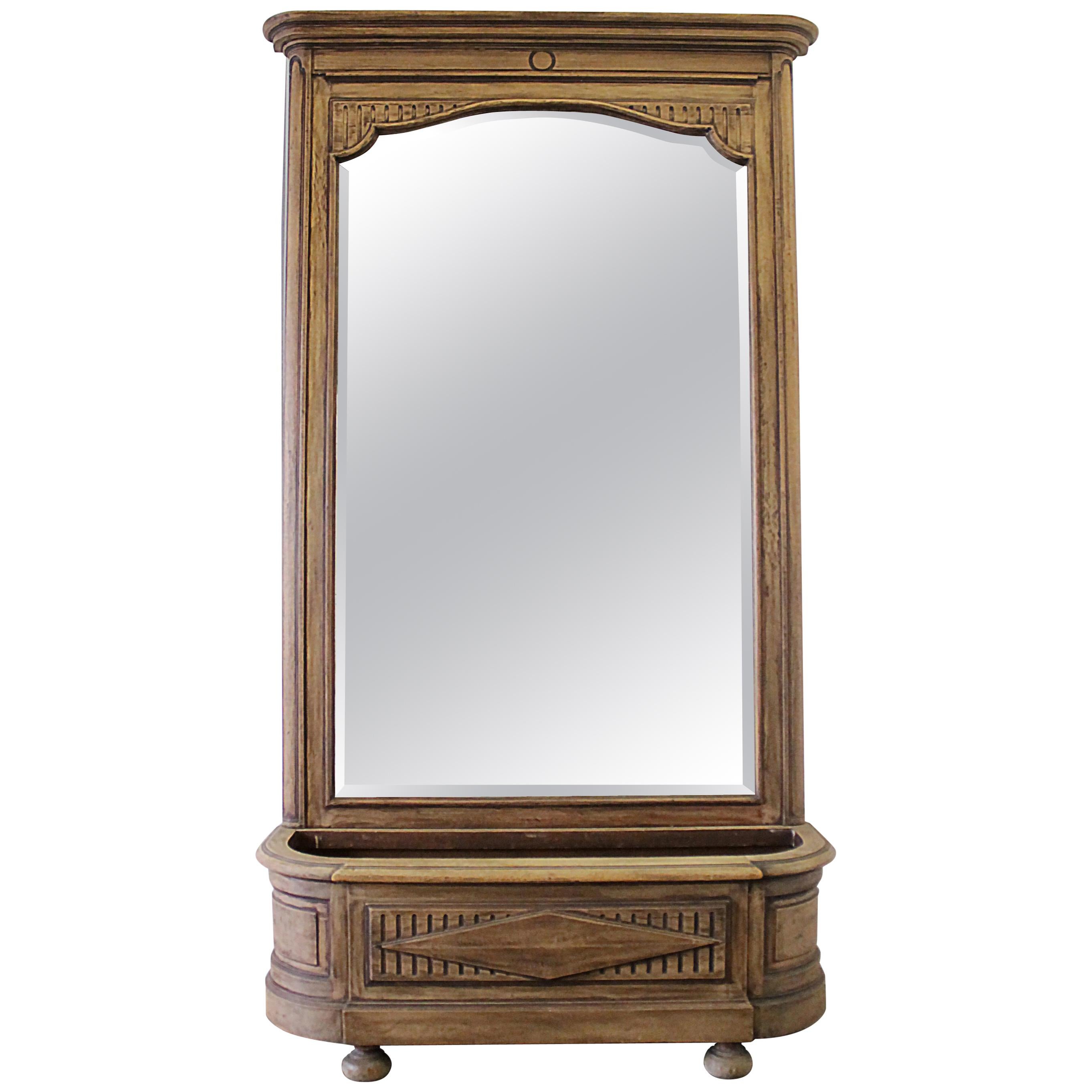 Early 20th Century Italian Trumeau Mirror with Planter Stand For Sale
